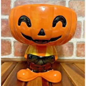 Halloween Pumpkin Candy Dish Bowl Staging Decoration Holliday Decor Unique